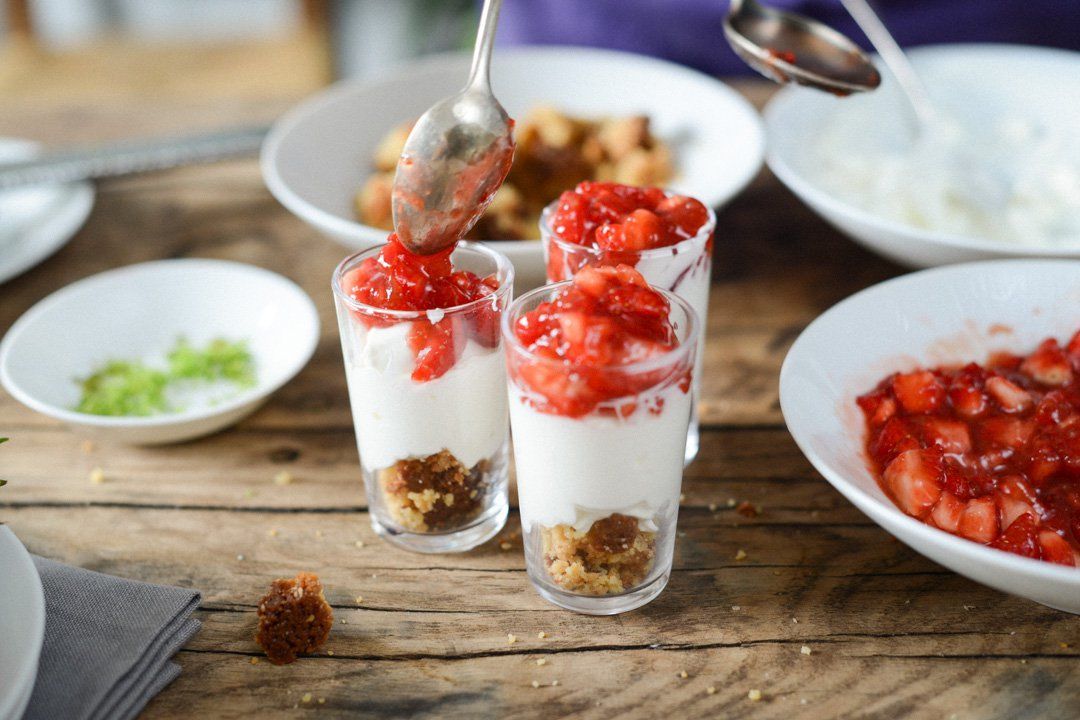 verrine fraise gateau breton